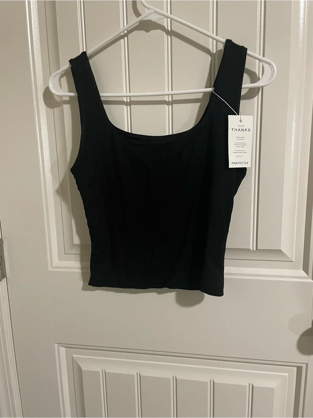 Set of 2 Scoop Neck Tank Top(blk/pink) - Picture 6 of 6